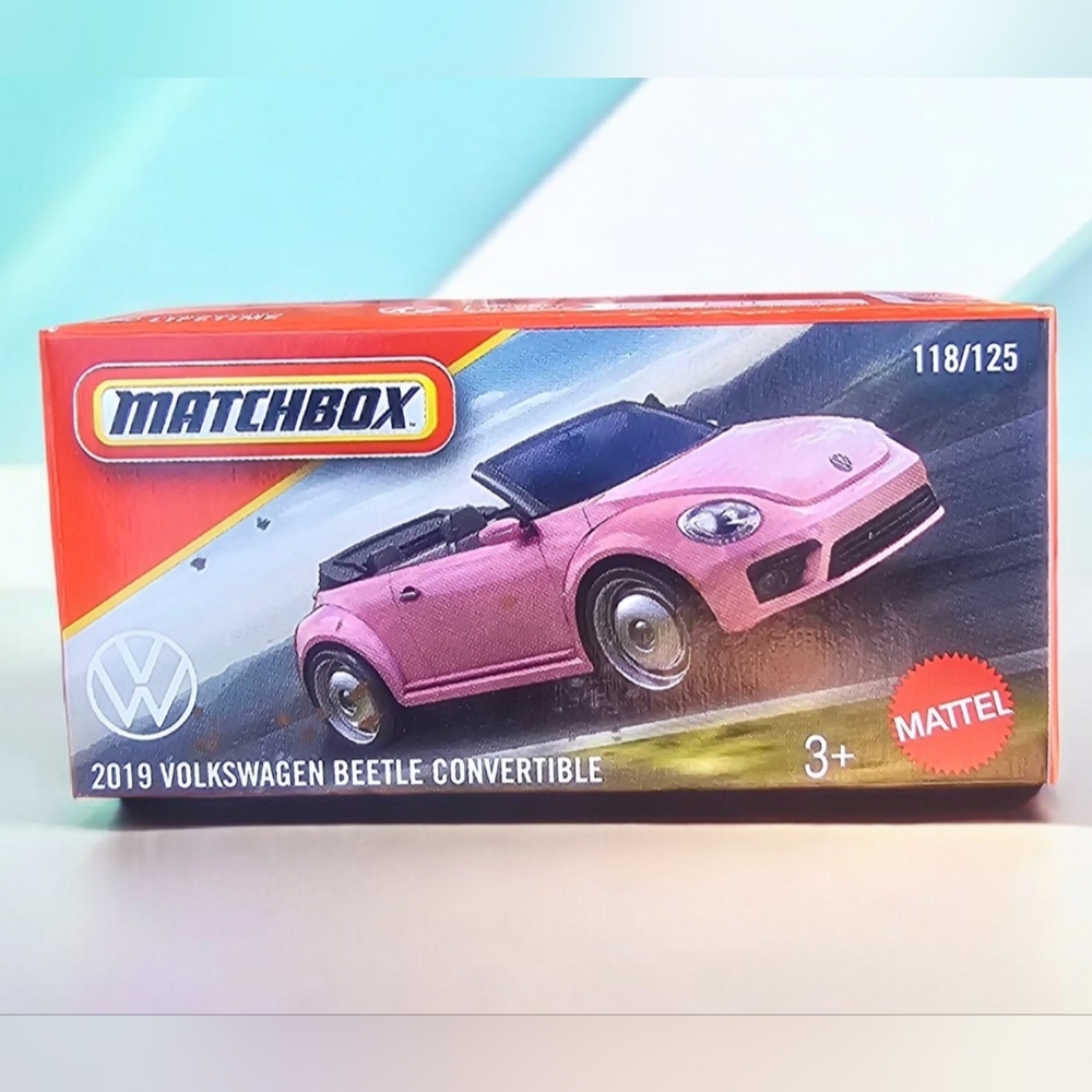 Matchbox Pink Volkswagen Beetle Convertible Toy Car